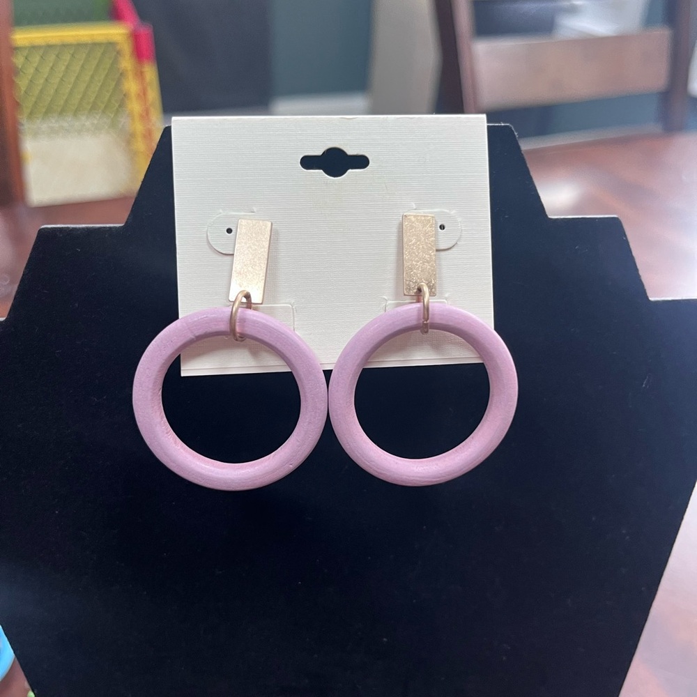 Elegant Lavendar Hoop Earrings